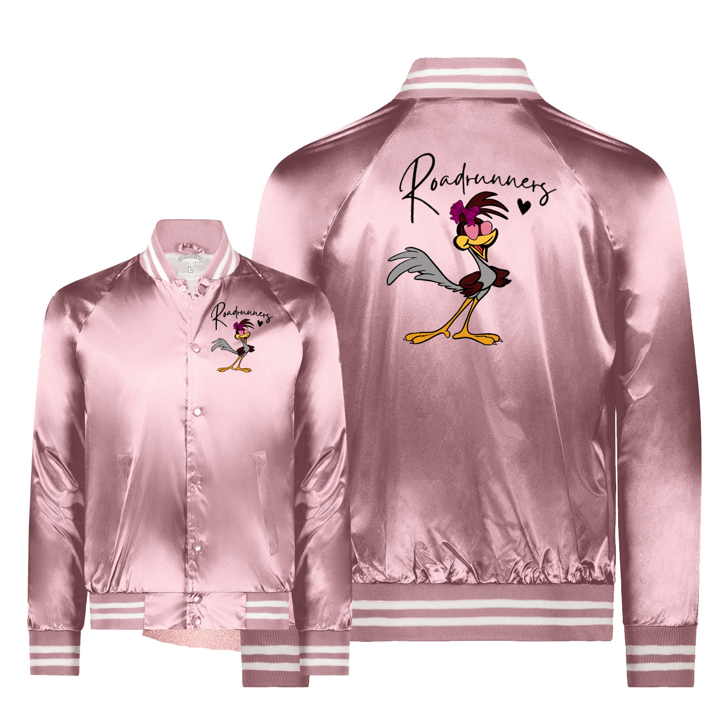 Pink Satin Baseball Jacket (Adults)