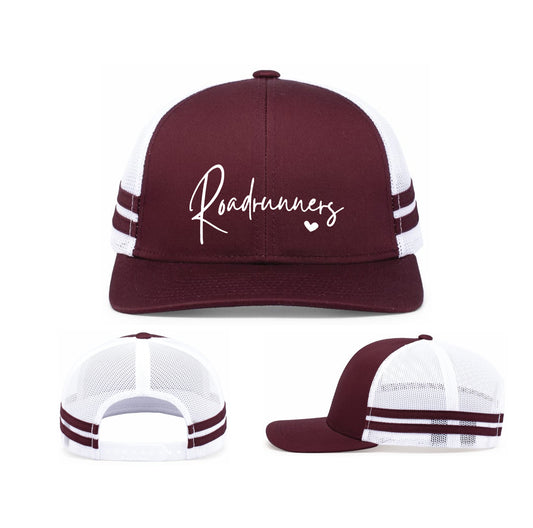 Stripe Trucker Hat with Roadrunners Print